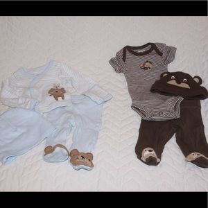 LOT NB Carter’s 3pc. Pajamas (2) outfits